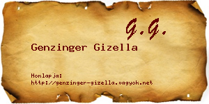 Genzinger Gizella névjegykártya